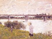 Claude Monet The Promenade with the Railroad Bridge, Argenteuil oil